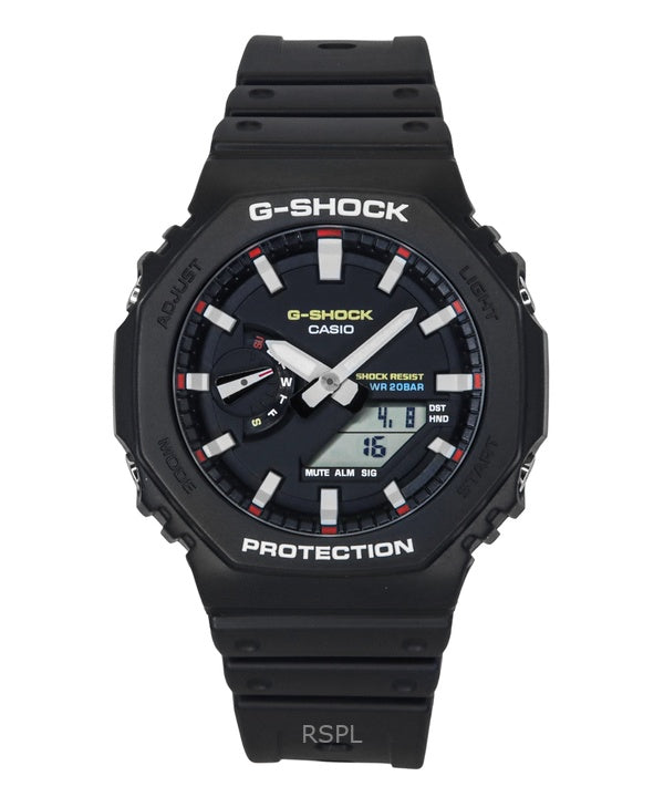 Montre Casio G-Shock analogique numérique pour homme, bracelet en résine biosourcée, cadran noir, quartz, GA-2100RL-1A, 200 m
