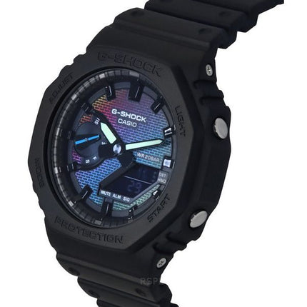 Montre analogique numérique Casio G-Shock pour homme avec bracelet en résine biosourcée, cadran multicolore, quartz, GA-2100RW-1