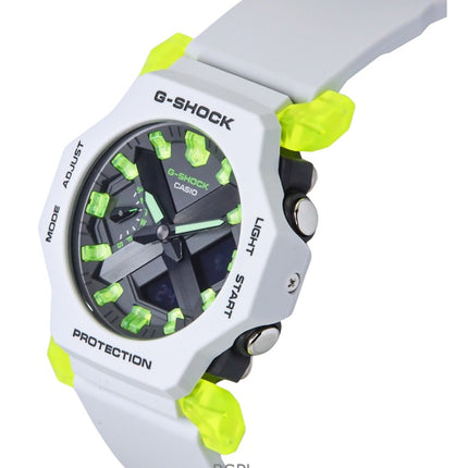 Montre Casio G-Shock analogique numérique à quartz pour homme, bracelet en résine, cadran gris, GA-2300MW-8A, 200 m