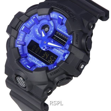 Casio G-Shock Paisley Bleu Analogique Cadran Numérique Quartz GA-700BP-1A GA700BP-1 200M Montre Homme