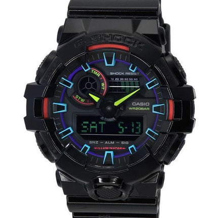 Casio G-Shock Virtual Rainbow Analog Digital Quartz GA-700RGB-1A GA700RGB-1 200M Montre Homme