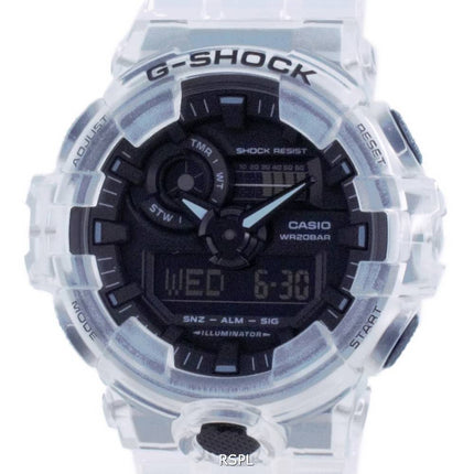 Montre pour homme Casio G-Shock Transparent Pack Analog Digital Quartz Diver GA-700SKE-7A GA700SKE-7 200M