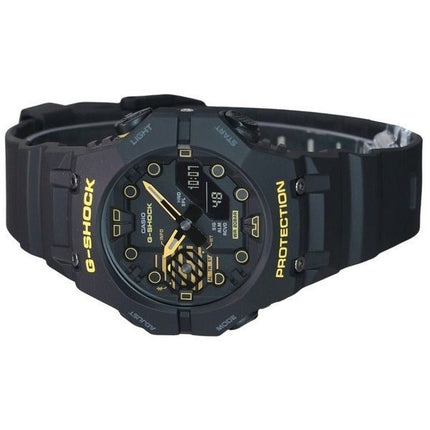 Casio G-Shock Attention Jaune Mobile Link Analogique Numérique Bracelet en Résine Cadran Noir Quartz GA-B001CY-1A 200M Montre Po