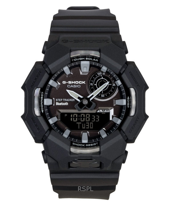 Montre homme Casio G-Shock analogique-numérique avec connexion smartphone, boîtier en résine biosourcée, cadran noir, solaire GA-B010-1A1, étanche à 200 m