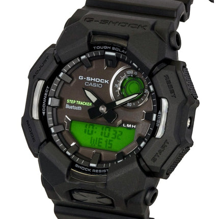 Montre homme Casio G-Shock analogique-numérique avec connexion smartphone, bracelet en résine biosourcée, cadran noir, solaire GA-B010BEG-1A, étanche à 200 m