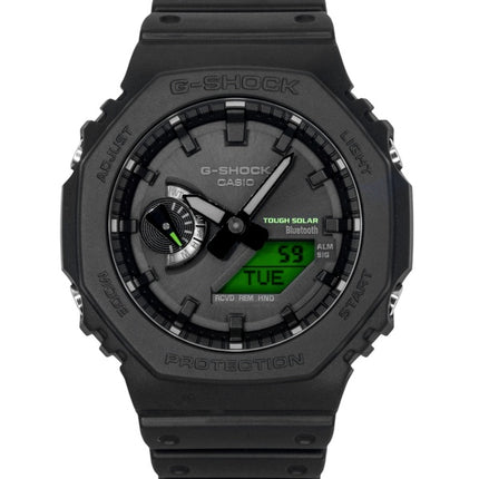 Montre homme Casio G-Shock analogique-numérique avec connexion smartphone, cadran noir, résine solaire GA-B2100BEG-1A, étanche à 200 m