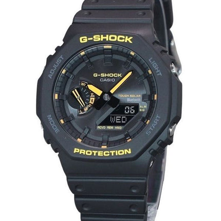Casio G-Shock Attention Jaune Mobile Link Analogique Numérique Bracelet en Résine Cadran Noir Solaire GA-B2100CY-1A 200M Montre