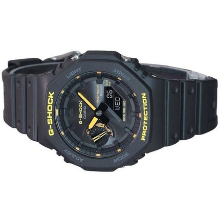 Casio G-Shock Attention Jaune Mobile Link Analogique Numérique Bracelet en Résine Cadran Noir Solaire GA-B2100CY-1A 200M Montre