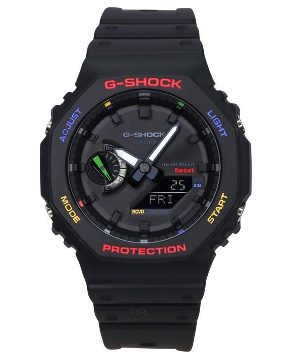 Montre pour homme Casio G-Shock Mobile Link analogique numérique cadran noir solaire GA-B2100FC-1A 200M