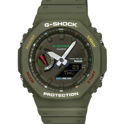Montre pour homme Casio G-Shock analogique numérique lien Bluetooth cadran vert solaire GA-B2100FC-3A 200M