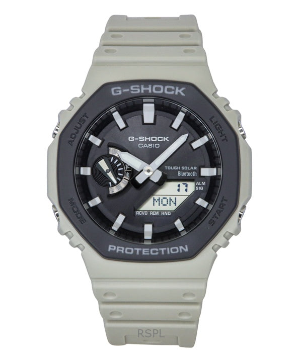 Montre homme Casio G-Shock GA-B2100LUU-5A, analogique, numérique, bracelet en résine biosourcée, cadran noir, bracelet solaire robuste, autonomie 200 m