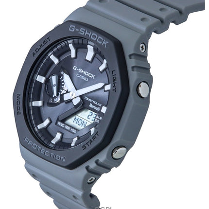 Montre homme Casio G-Shock GA-B2100LUU-8A, analogique, numérique, bracelet en résine biosourcée, cadran gris, bracelet solaire robuste, autonomie 200 m