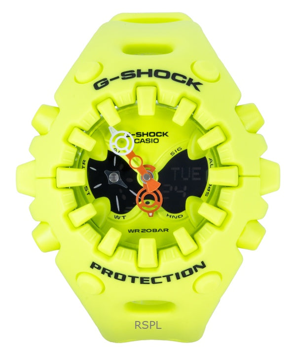 Montre unisexe Casio G-Shock analogique numérique avec bracelet en résine et cadran vert, quartz GA-V01-9A, 200 m
