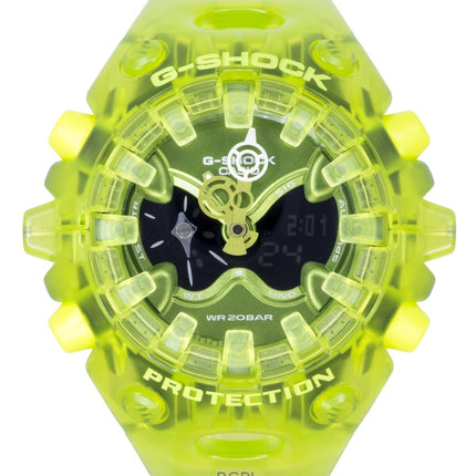 Montre homme Casio G-Shock GA-V01SKE-3A, bracelet en résine, affichage analogique et numérique, cadran vert, mouvement à quartz, étanche à 200 m.