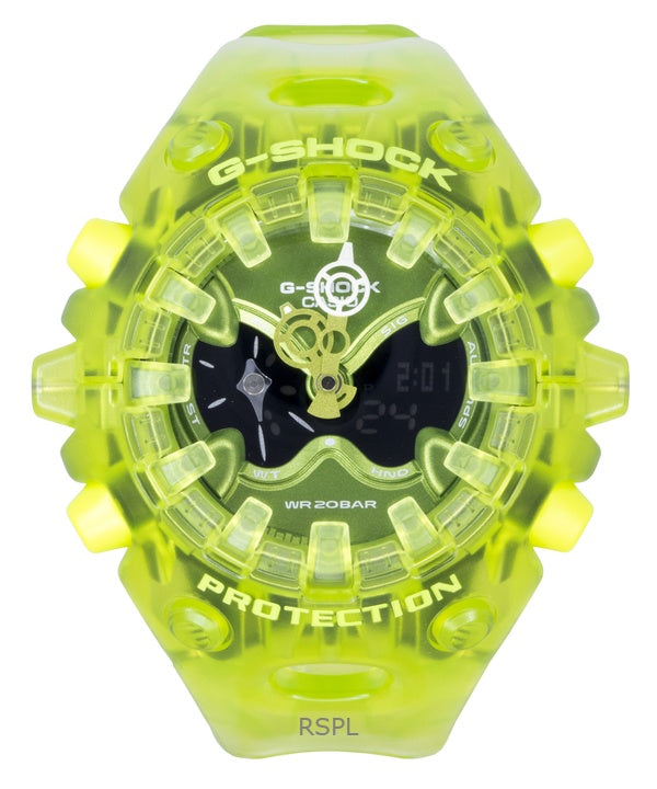 Montre homme Casio G-Shock GA-V01SKE-3A, bracelet en résine, affichage analogique et numérique, cadran vert, mouvement à quartz, étanche à 200 m.