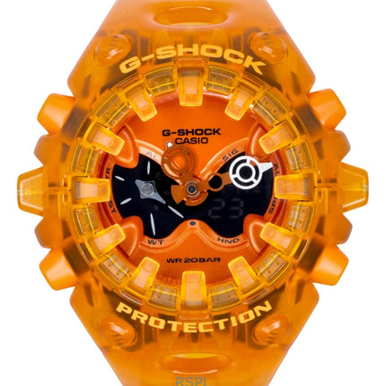 Montre homme Casio G-Shock GA-V01SKE-4A, bracelet en résine, affichage analogique et numérique, cadran orange, mouvement à quartz, étanche à 200 m.