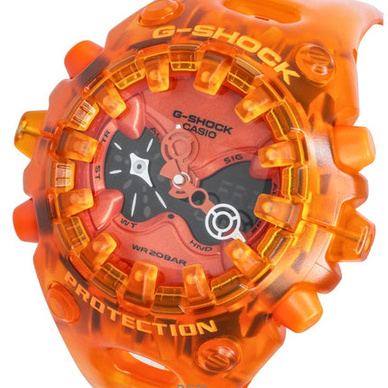 Montre homme Casio G-Shock GA-V01SKE-4A, bracelet en résine, affichage analogique et numérique, cadran orange, mouvement à quartz, étanche à 200 m.