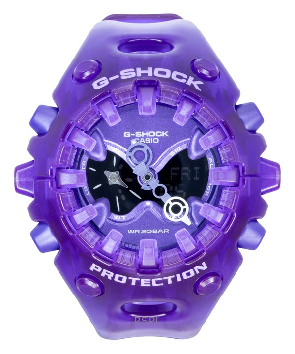 Montre homme Casio G-Shock GA-V01SKE-6A, bracelet en résine, affichage analogique et numérique, cadran violet, mouvement à quartz, étanche à 200 m.