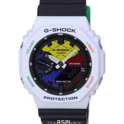 Casio RUBIK&#39,S x G-Shock Édition Limitée Analogique Numérique Cadran Coloré Quartz GAE-2100RC-1A GAE2100RC1 200M Montre Homme