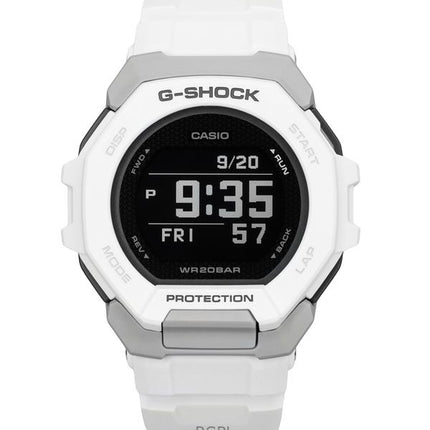 Montre Casio G-Shock G-Squad Digital Smartphone Link en résine biosourcée blanche à quartz GBD-300-7 200M pour homme