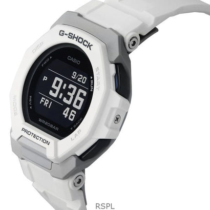 Montre Casio G-Shock G-Squad Digital Smartphone Link en résine biosourcée blanche à quartz GBD-300-7 200M pour homme
