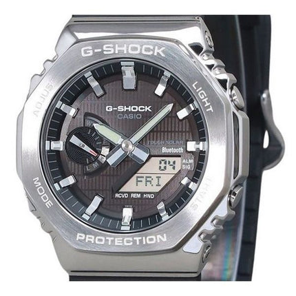 Montre Casio G-Shock G-Steel analogique numérique pour smartphone avec bracelet en résine biosourcée, cadran noir, Tough Solar G