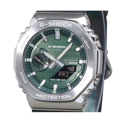 Montre Casio G-Shock G-Steel pour homme avec bracelet en résine et cadran vert Tough Solar GBM-2100A-1A3 200 m