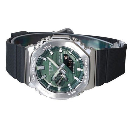 Montre Casio G-Shock G-Steel pour homme avec bracelet en résine et cadran vert Tough Solar GBM-2100A-1A3 200 m