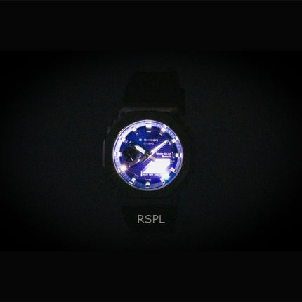 Montre homme Casio G-Shock G-Steel avec bracelet en résine biosourcée, affichage analogique et numérique, cadran bleu, solaire GBM-2100A-2B, étanche à 200 m, connexion smartphone
