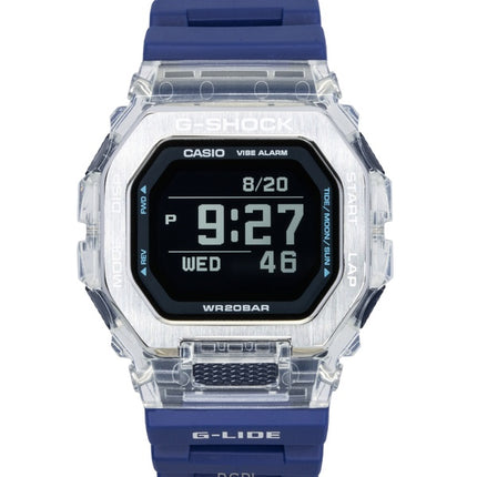 Montre unisexe Casio G-Shock G-Lide Digital Smartphone Link avec bracelet en résine bleue et quartz GBX-100S-2, 200 m