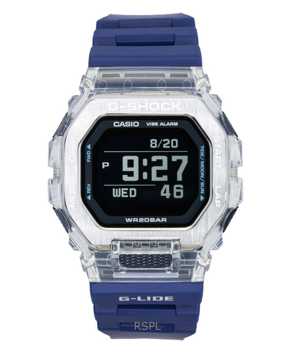 Montre unisexe Casio G-Shock G-Lide Digital Smartphone Link avec bracelet en résine bleue et quartz GBX-100S-2, 200 m