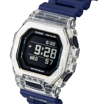 Montre unisexe Casio G-Shock G-Lide Digital Smartphone Link avec bracelet en résine bleue et quartz GBX-100S-2, 200 m