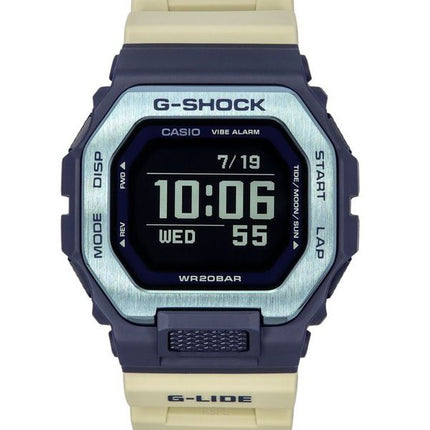 Casio G-Shock Move G-Lide Mobile Link Bracelet en résine beige numérique Quartz GBX-100TT-2 200M Montre pour homme