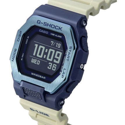 Casio G-Shock Move G-Lide Mobile Link Bracelet en résine beige numérique Quartz GBX-100TT-2 200M Montre pour homme