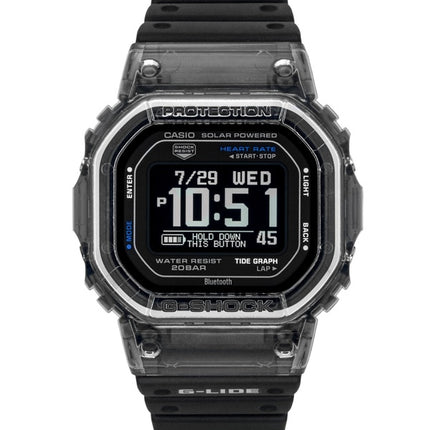 Montre homme Casio G-Shock G-Lide pour smartphone, bracelet en résine biosourcée, solaire GBX-H5600-1, étanche à 200 m.