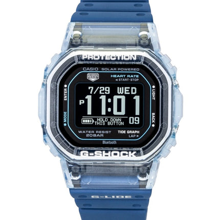 Montre homme Casio G-Shock G-Lide pour smartphone, bracelet en résine biosourcée, solaire GBX-H5600-2, étanche à 200 m.