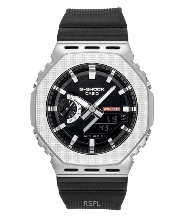 Montre homme Casio G-Shock G-Steel GM-2100M-1A, analogique-numérique, bracelet en résine biosourcée, cadran bleu, mouvement à quartz, étanche à 200 m.