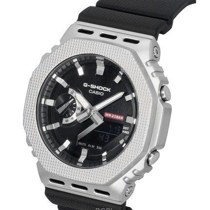 Montre homme Casio G-Shock G-Steel GM-2100M-1A, analogique-numérique, bracelet en résine biosourcée, cadran bleu, mouvement à quartz, étanche à 200 m.