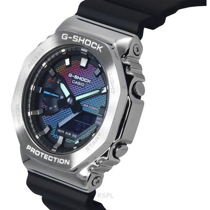 Montre analogique numérique Casio G-Shock Rainbow Brick Wall à quartz avec cadran multicolore GM-2100RW-1A 200M pour homme