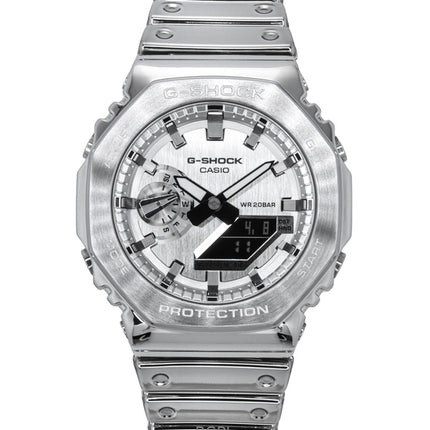Montre Casio G-Shock G-Steel Fine Metallic Tough Silicone Bracelet Cadran Gris Quartz GM-2100YM-8A 200M Homme