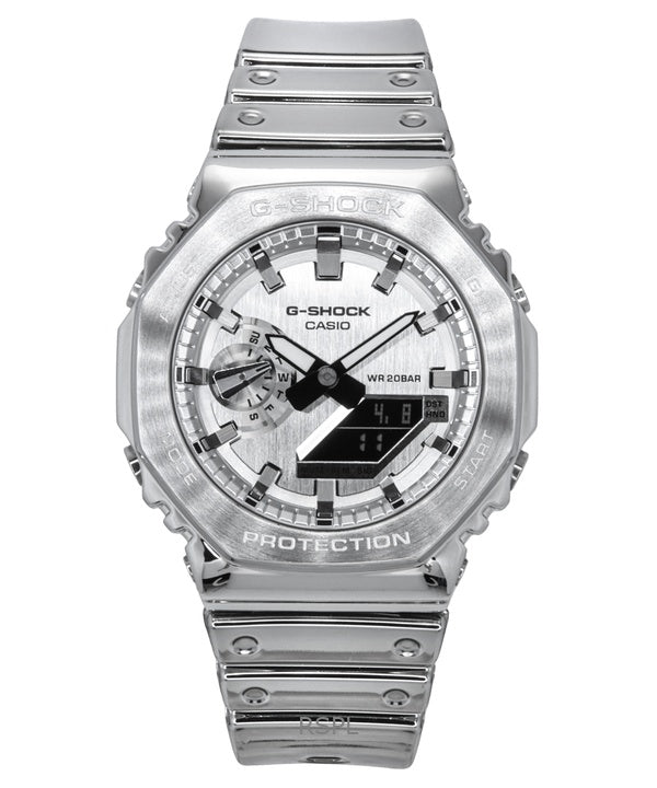 Montre Casio G-Shock G-Steel Fine Metallic Tough Silicone Bracelet Cadran Gris Quartz GM-2100YM-8A 200M Homme