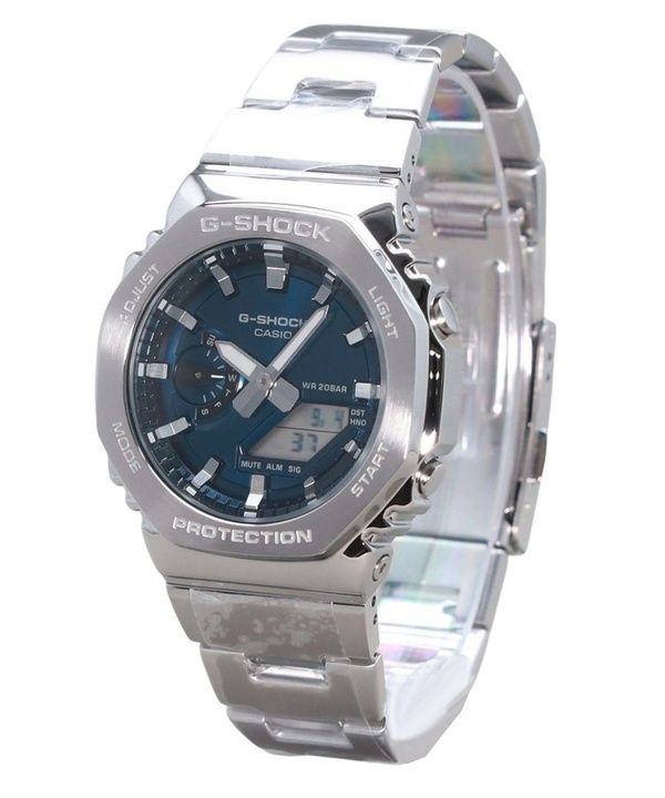 Montre Casio G-Shock G-Steel analogique numérique à quartz avec cadran bleu GM-2110D-2B 200M pour homme