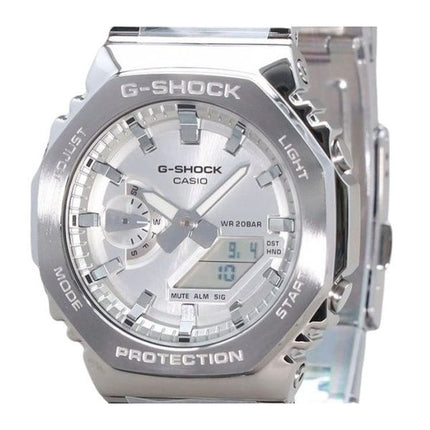 Montre Casio G-Shock G-Steel analogique numérique à quartz avec cadran argenté GM-2110D-7A 200M pour homme