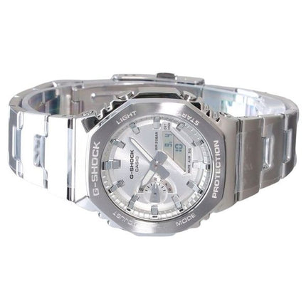 Montre Casio G-Shock G-Steel analogique numérique à quartz avec cadran argenté GM-2110D-7A 200M pour homme