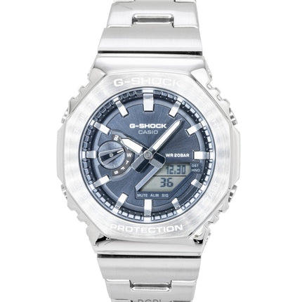 Montre homme Casio G-Shock G-Steel GM-2110D-8A, analogique-numérique, cadran gris, mouvement à quartz, étanche à 200 m, en acier inoxydable.