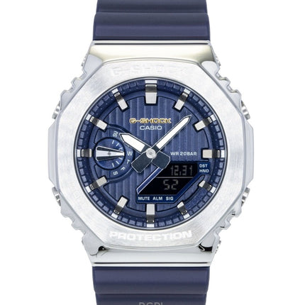 Montre homme Casio G-Shock G-Steel analogique-numérique édition limitée cadran bleu quartz GM-2110SH-2A étanche à 200 m