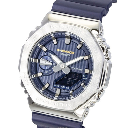 Montre homme Casio G-Shock G-Steel analogique-numérique édition limitée cadran bleu quartz GM-2110SH-2A étanche à 200 m