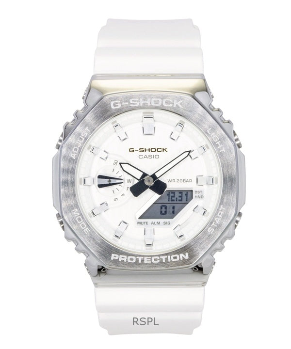 Montre homme Casio G-Shock G-Steel analogique-numérique édition limitée cadran blanc quartz GM-2110SH-7A 200M