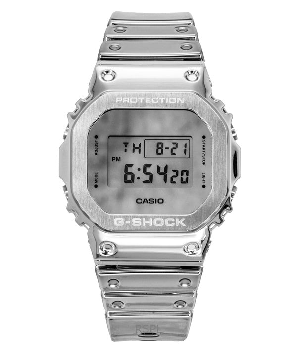 Montre Casio G-Shock G-Steel Fine Metallic Digital avec bracelet en silicone à quartz GM-5600YM-8A8 pour homme, 200 m