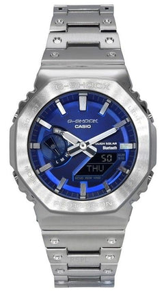 Montre analogique numérique Casio G-Shock pour homme avec cadran bleu et bracelet en métal, solaire, GM-B2100AD-2A, 200 m